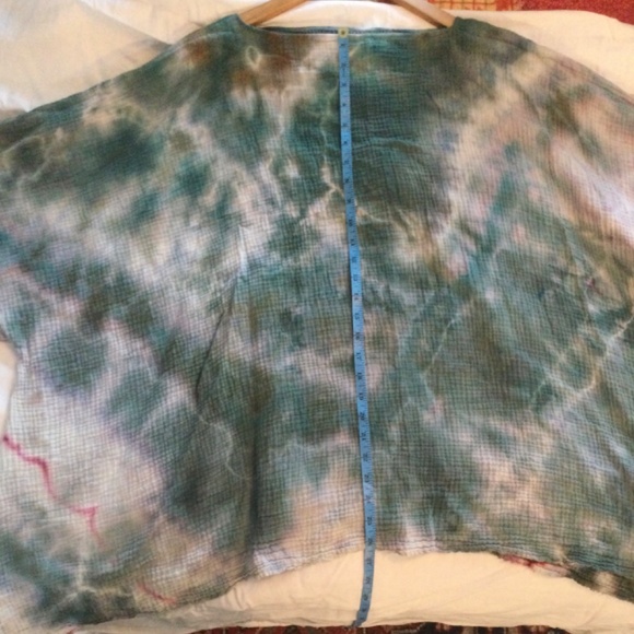 Handmade Tie died muslin cotton double tee - Picture 3 of 7